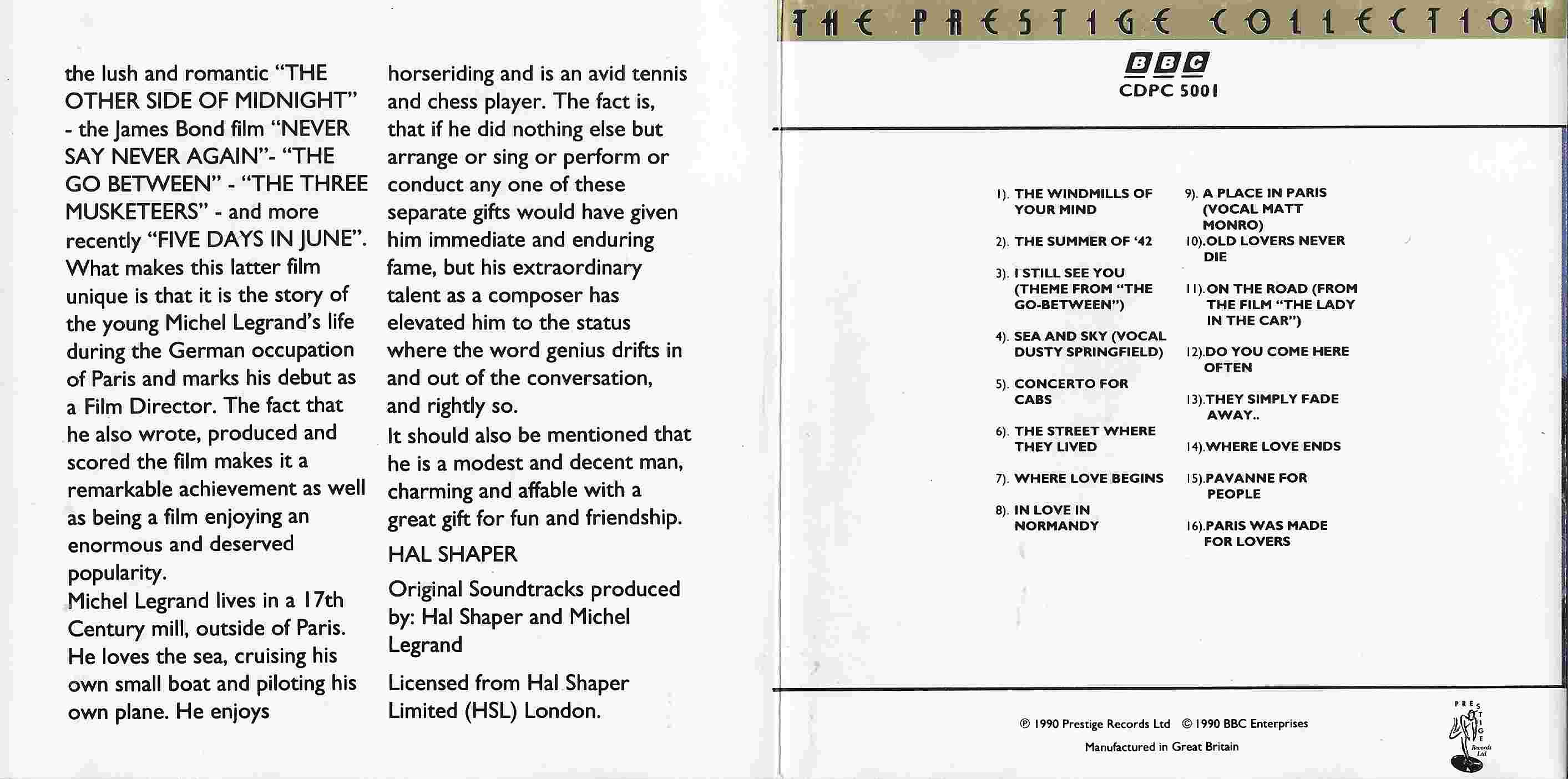 Middle of cover of CDPC 5001
